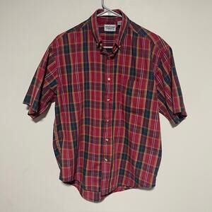 Windham Pointe Red Plaid Men's button down Shirt size medium